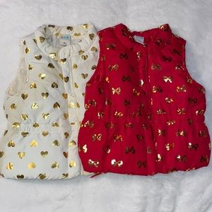 HealthTex baby 18 month vest 2 of them one red with bows, one cream hearts
